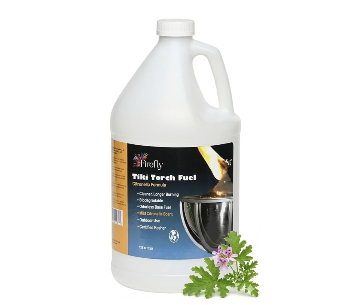 FireFly Tiki Torch Fuel, Citronella Formula, 1 gallon bottle for BuzzCaps