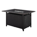 Albany 44" Rectangular Woven Aluminum Convertible Gas Fire Pit Table