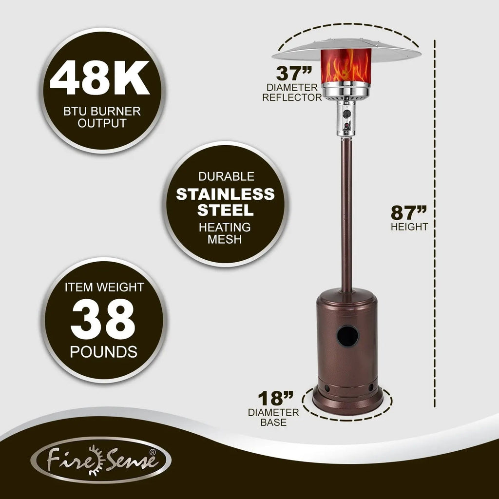 Commercial Series Patio Heater in Aged Chestnut Finish