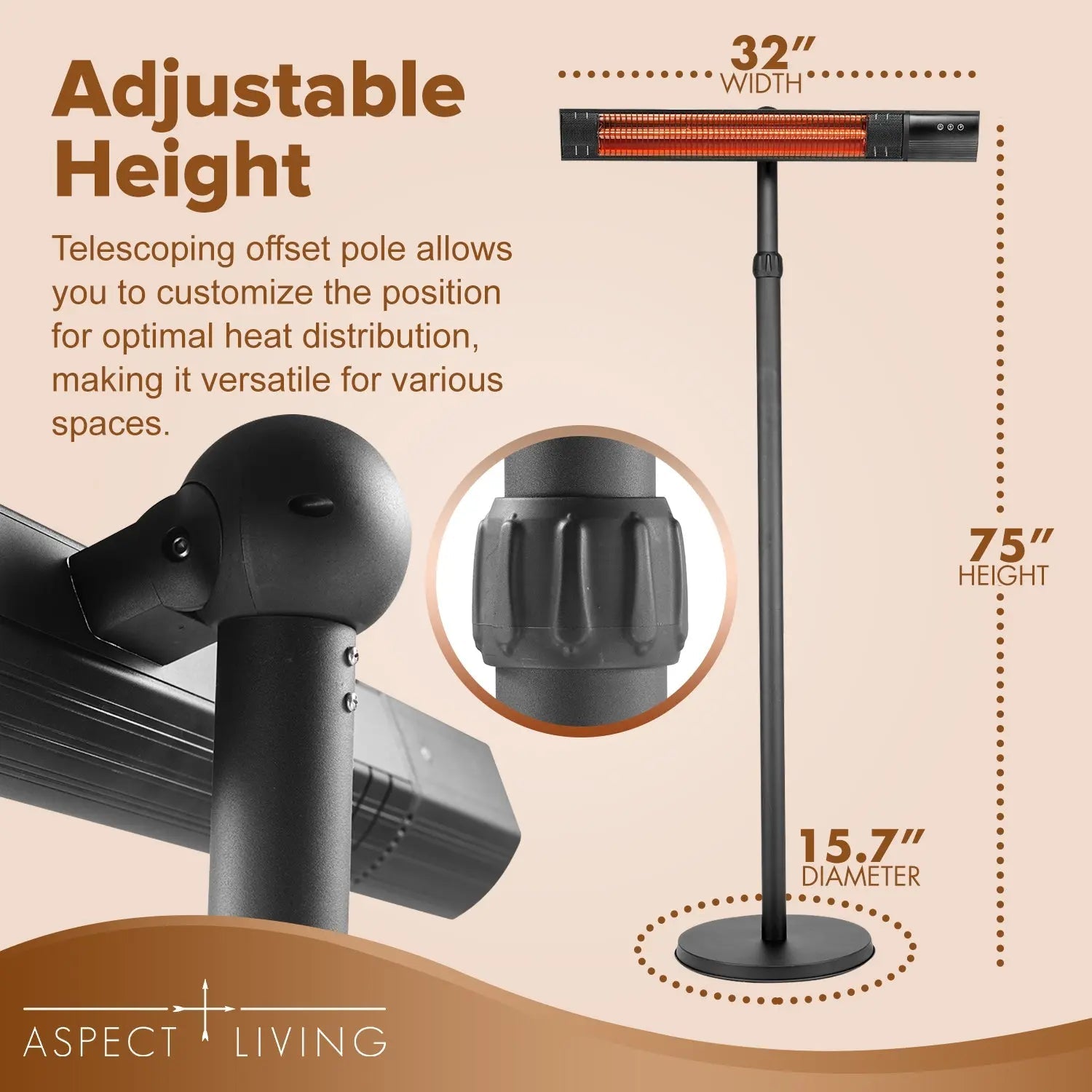 Pole Mounted Electric Patio Heater