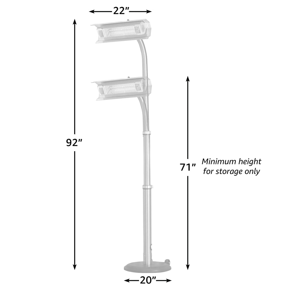Stainless Steel Telescoping Offset Pole Mounted Infrared Patio Heater