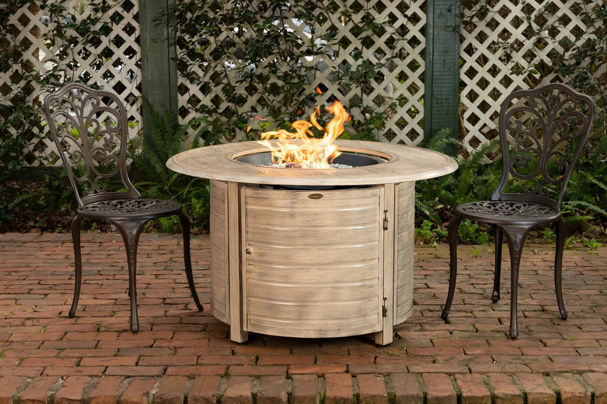 Thatcher Driftwood Round Aluminum LPG Fire Pit