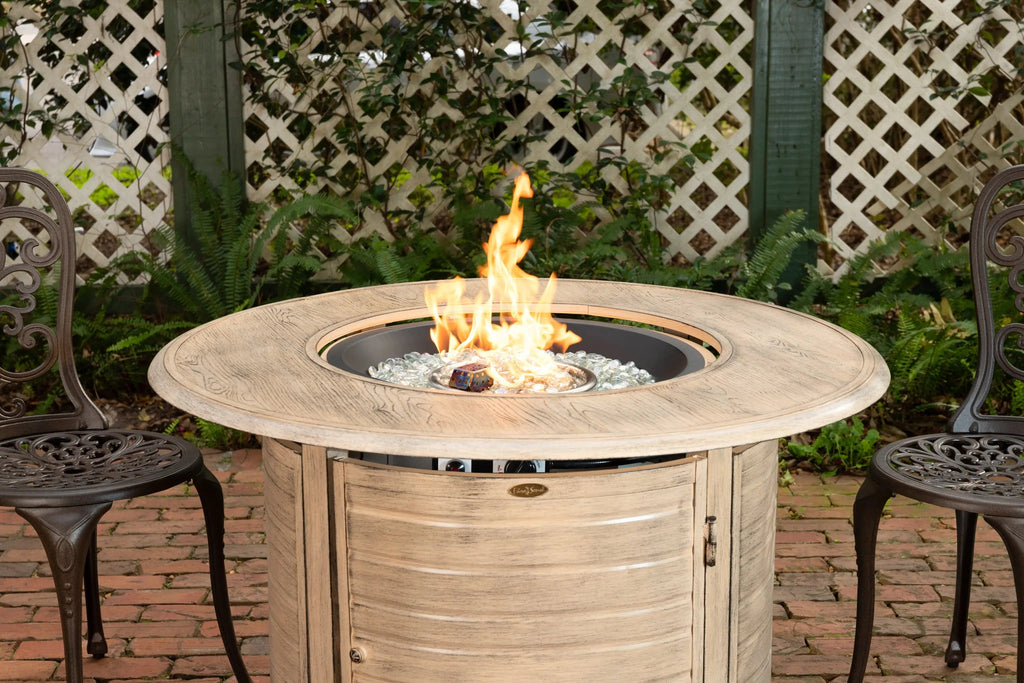 Thatcher Driftwood Round Aluminum LPG Fire Pit