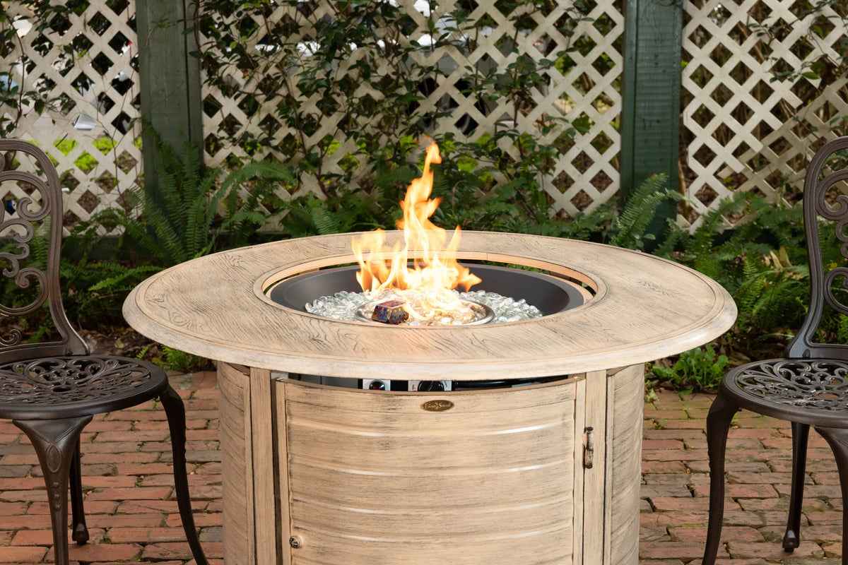 Thatcher Driftwood Round Aluminum LPG Fire Pit
